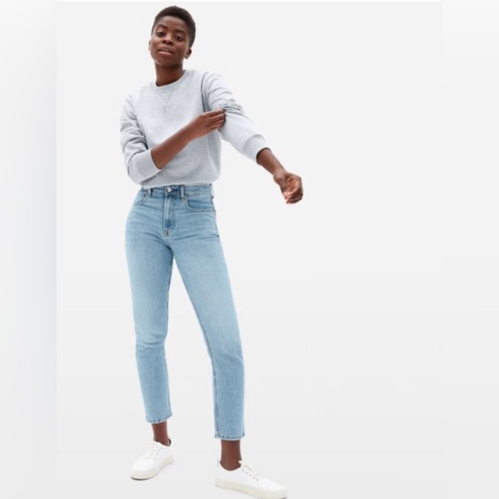 Everlane High Rise Straight Light Blue Denim 27 Regular Like New Condition